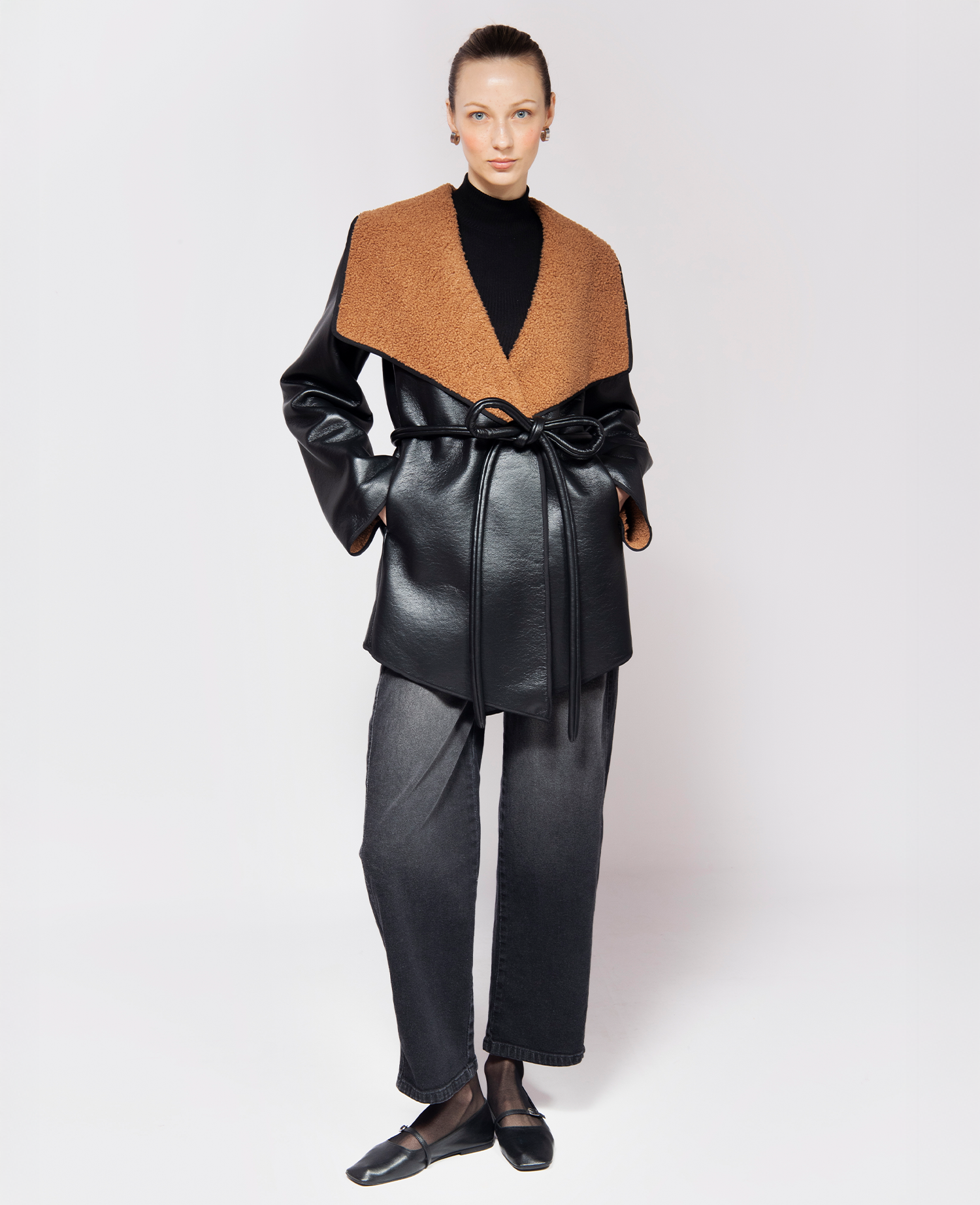 IMMEDIATE DELIVERY Malenita Black & Caramel Jacket