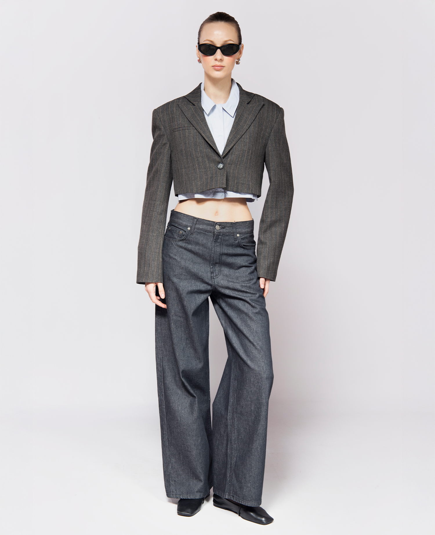 IMMEDIATE DELIVERY / Crop Blazer Elise Gray