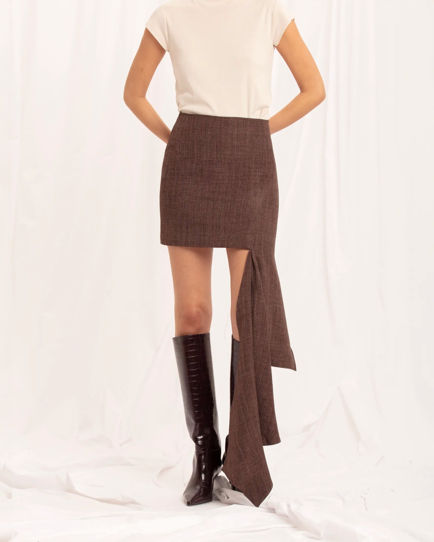 IMMEDIATE DELIVERY / Grace Cocoa Skirt
