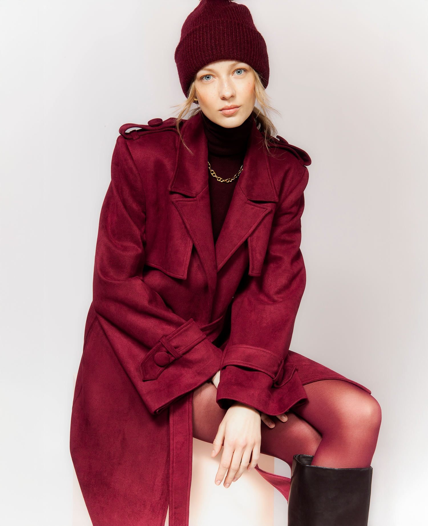 IMMEDIATE DELIVERY Gardenia Bordeaux Coat