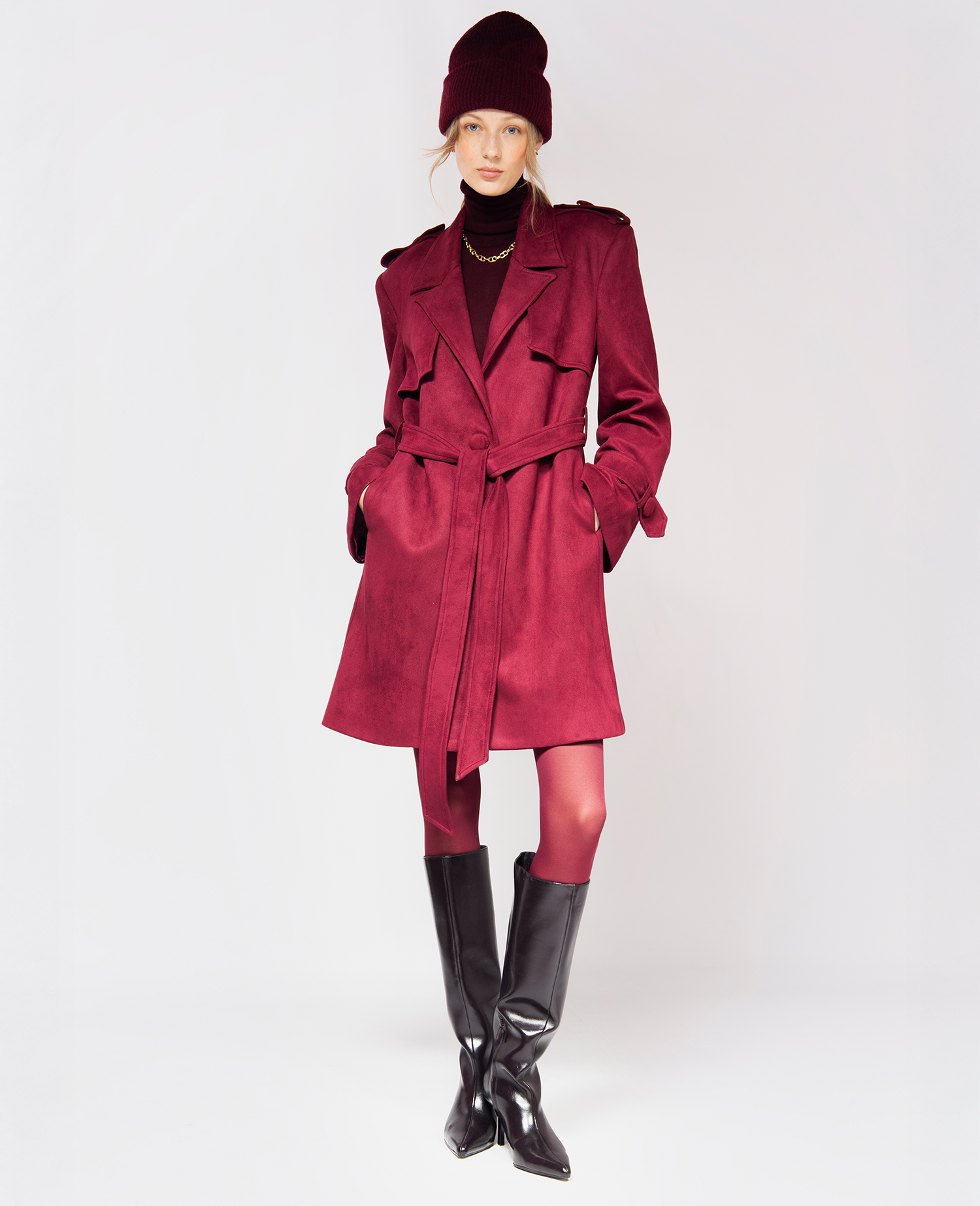 IMMEDIATE DELIVERY Gardenia Bordeaux Coat