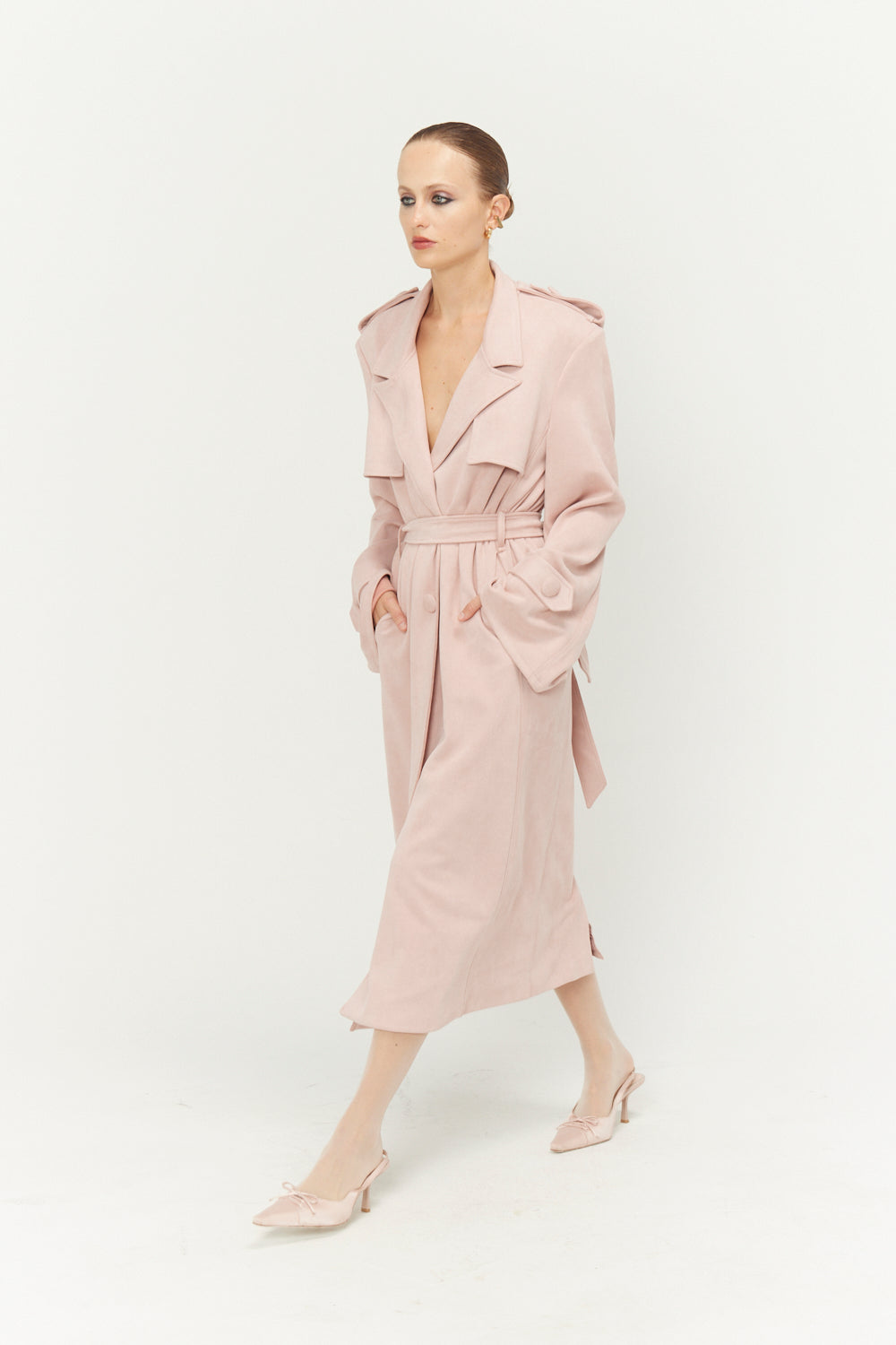 IMMEDIATE DELIVERY Trauco Dusty Pink Coat