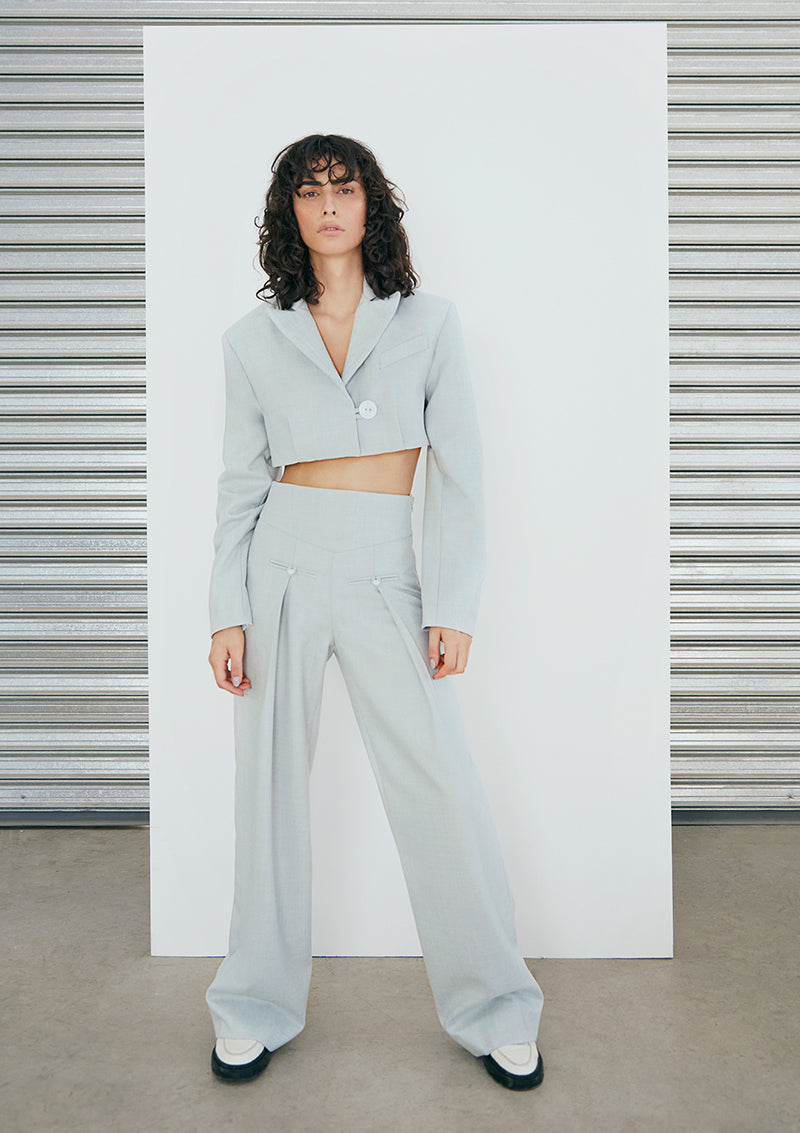 Luciano Mint Crop Blazer