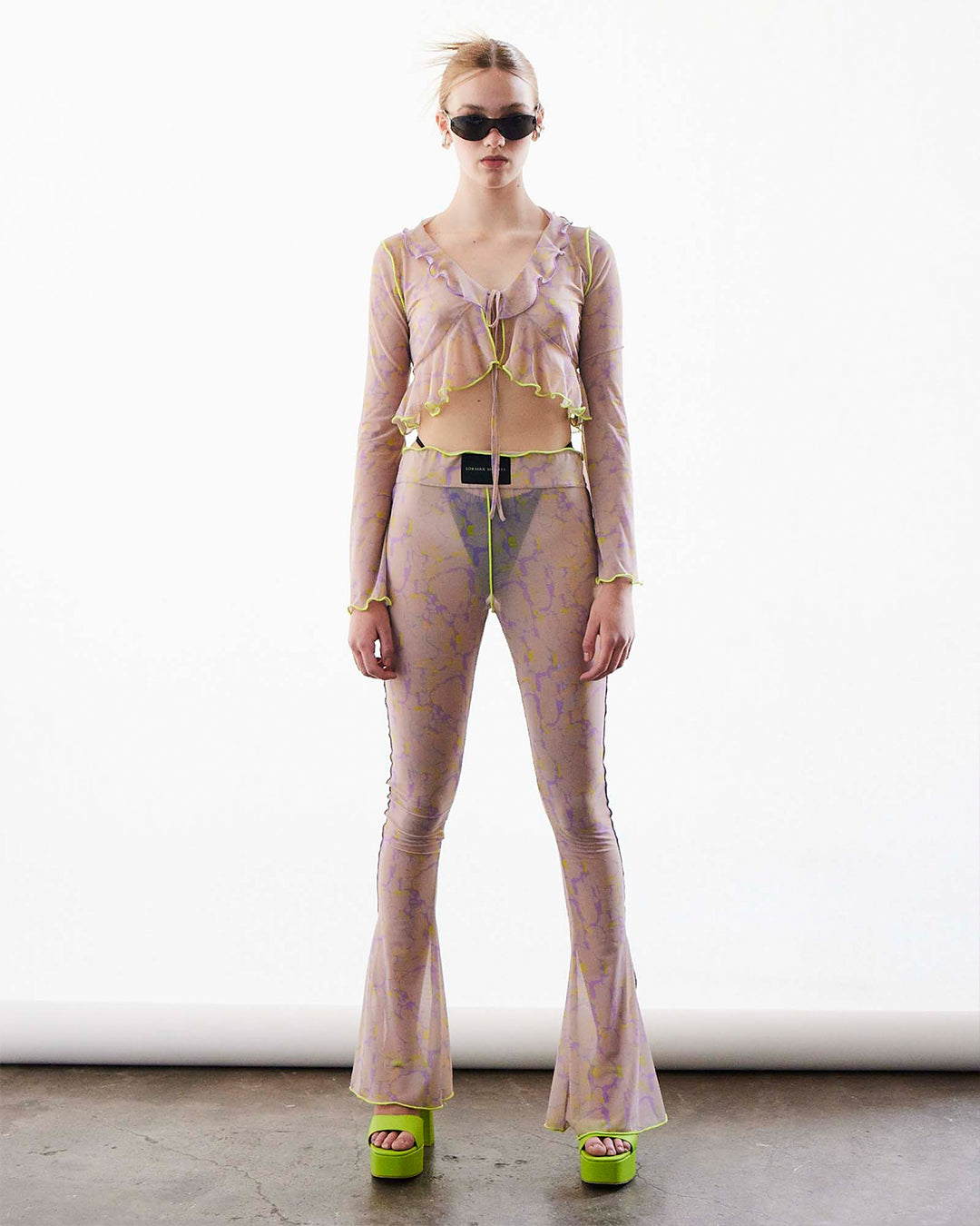 Liena Lime & Lilac Print Top