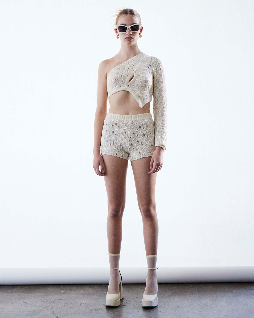 Knit Shorts Euphrates Alabaster White