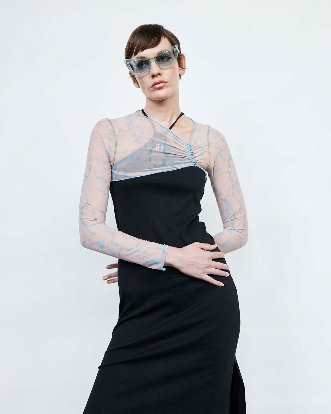 Yangtzi Light Blue & Light Green Print Top