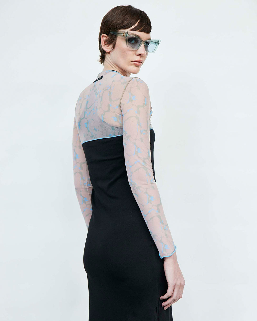 Yangtzi Light Blue & Light Green Print Top