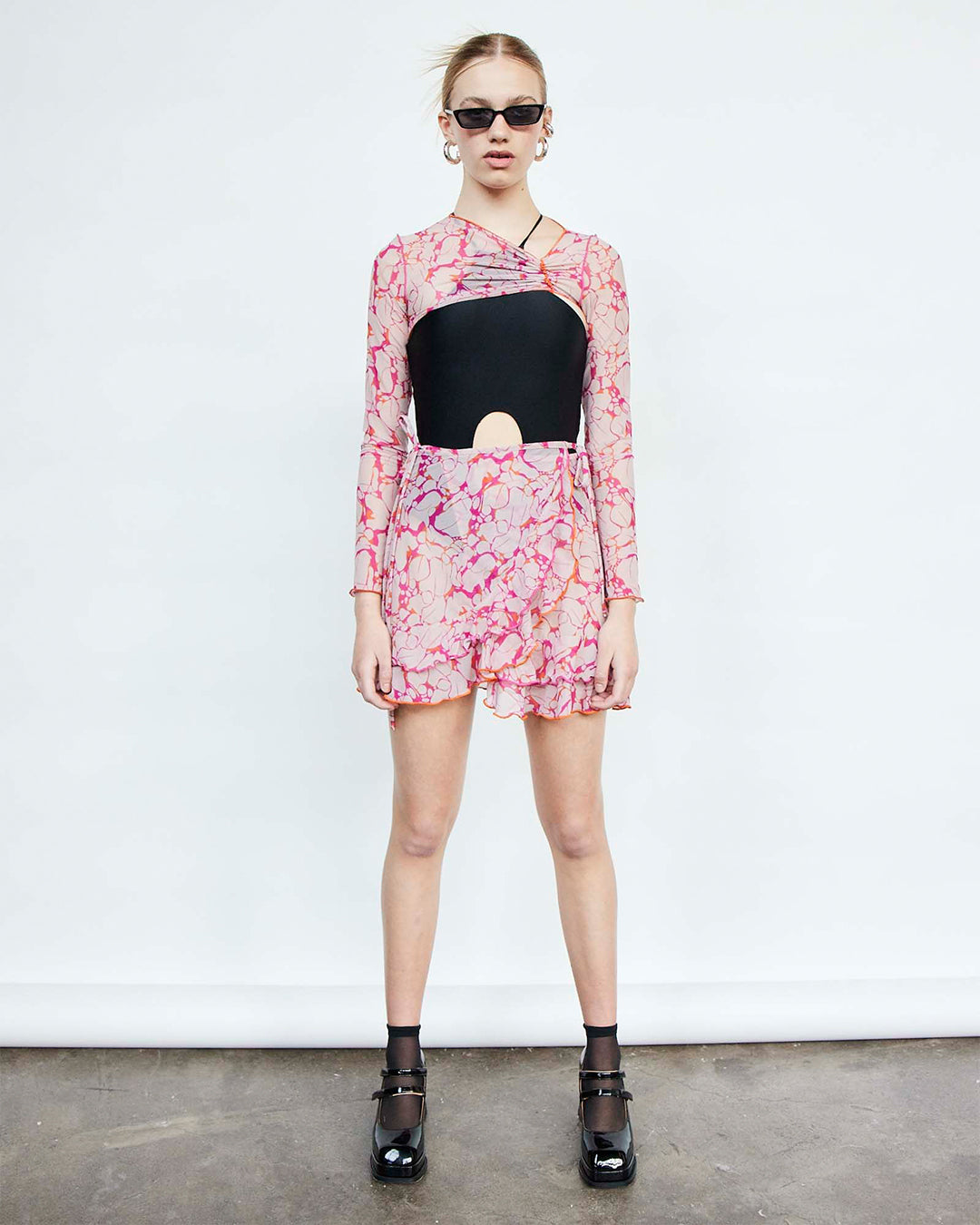 Yangtzi Top Fuchsia & Orange Print