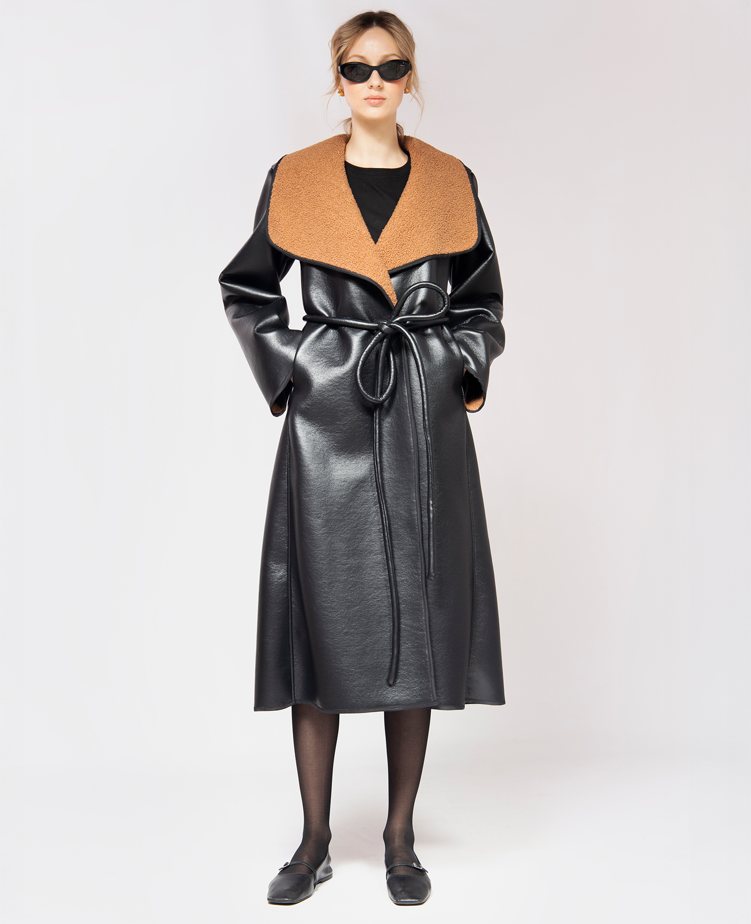 IMMEDIATE DELIVERY Malena Coat / Black & Caramel