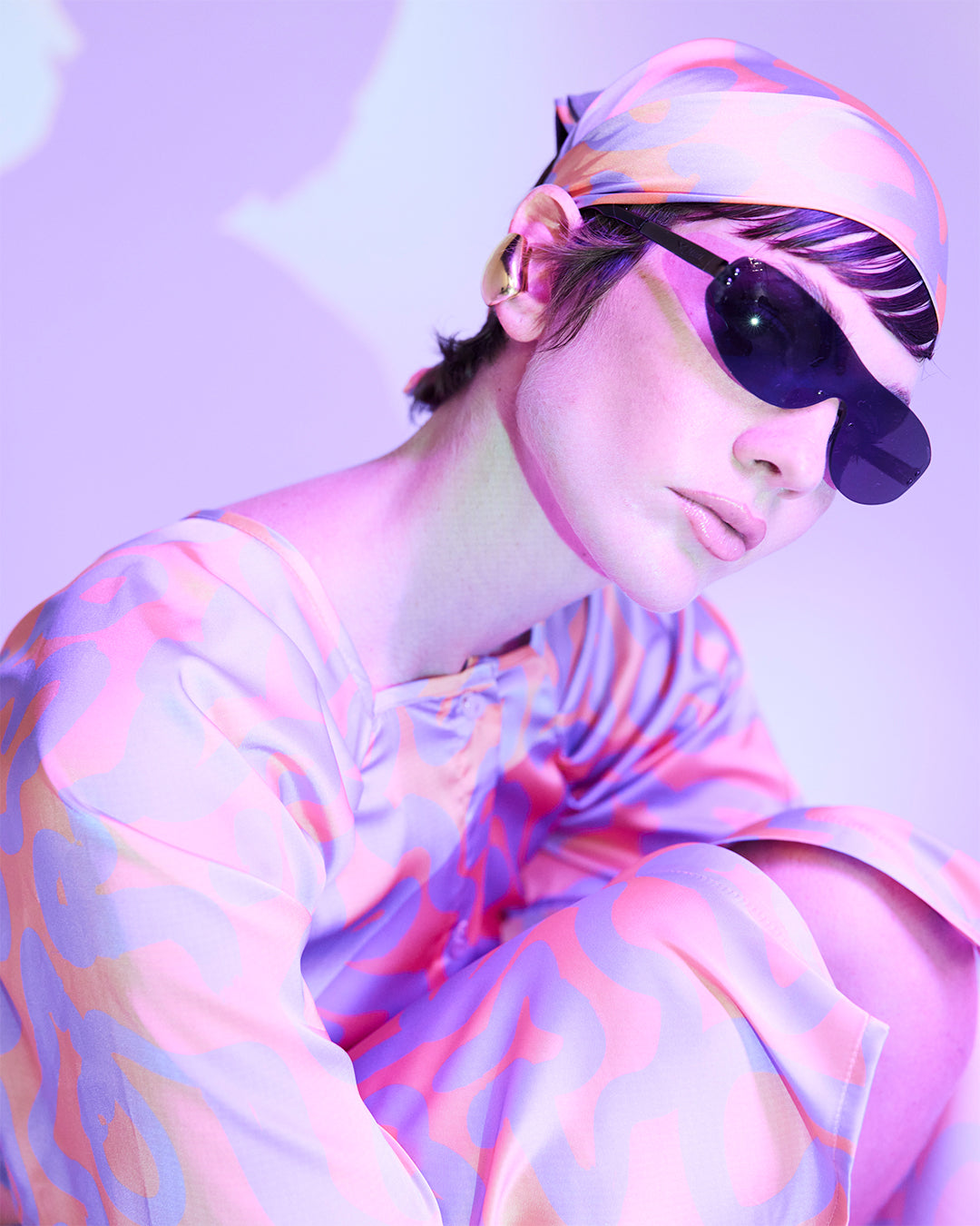 Lluta Lilac & Peach Print Scarf