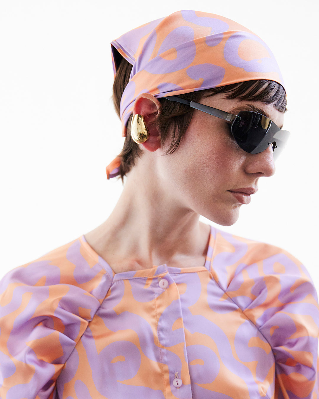 Lluta Lilac & Peach Print Scarf