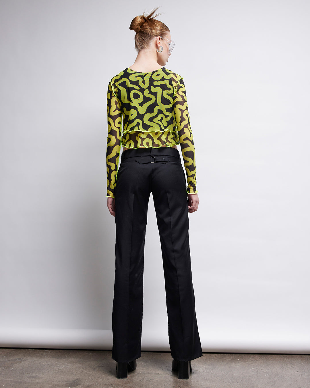 Loire Black & Yellow Print Top