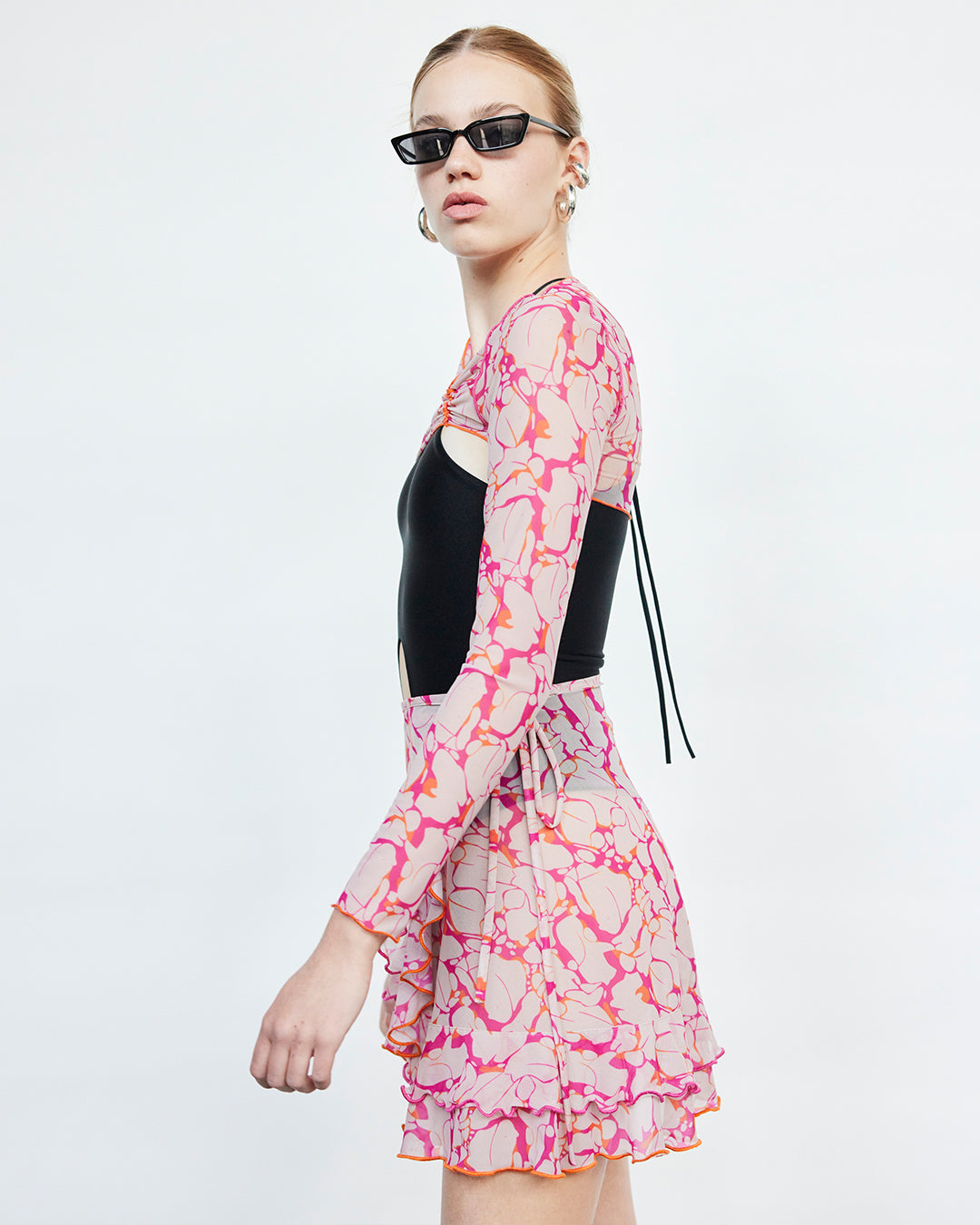 Parú Skirt Fuchsia & Orange Print