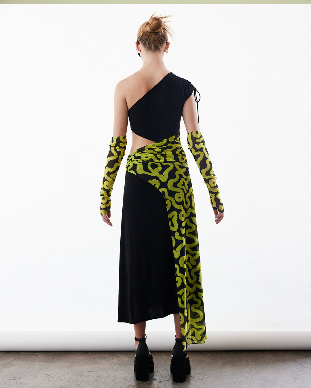 RIN Black & Yellow Print Dress